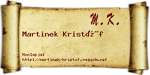 Martinek Kristóf névjegykártya