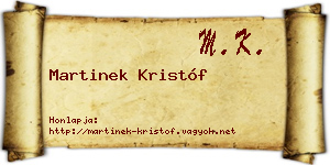 Martinek Kristóf névjegykártya