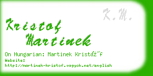 kristof martinek business card